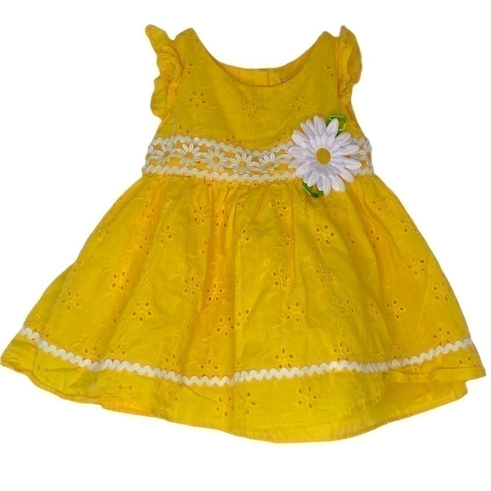 SWEET HEART ROSE YELLOW DAISY SPRING DRESS SIZE 12 Months